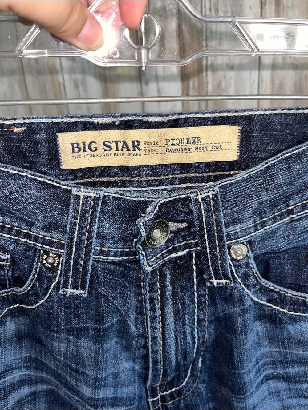 Big Star Pioneer Bootcut Jeans Womens 28S Dark Wash 100% Cotton - Picture 6 of 7